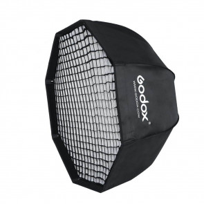 Godox softbox 120cm octagon met grid en Bowens mount en paraplu mechanisme