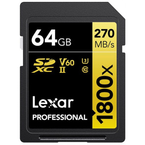 Lexar Professional SDXC Pro UHS-II 64GB 1800x V60