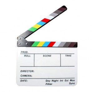Uitwisbaar clapboard voor video opnames
