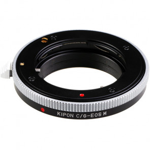 KIPON adapter voor Contax G (big geared) lens op een Canon EOS M mount camera