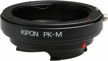 KIPON adapter voor Pentax PK lens op een Ricoh M mount camera