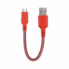 EnerGea Nylotech laad en synchronisatie snoer voor Micro USB 16cm, rood